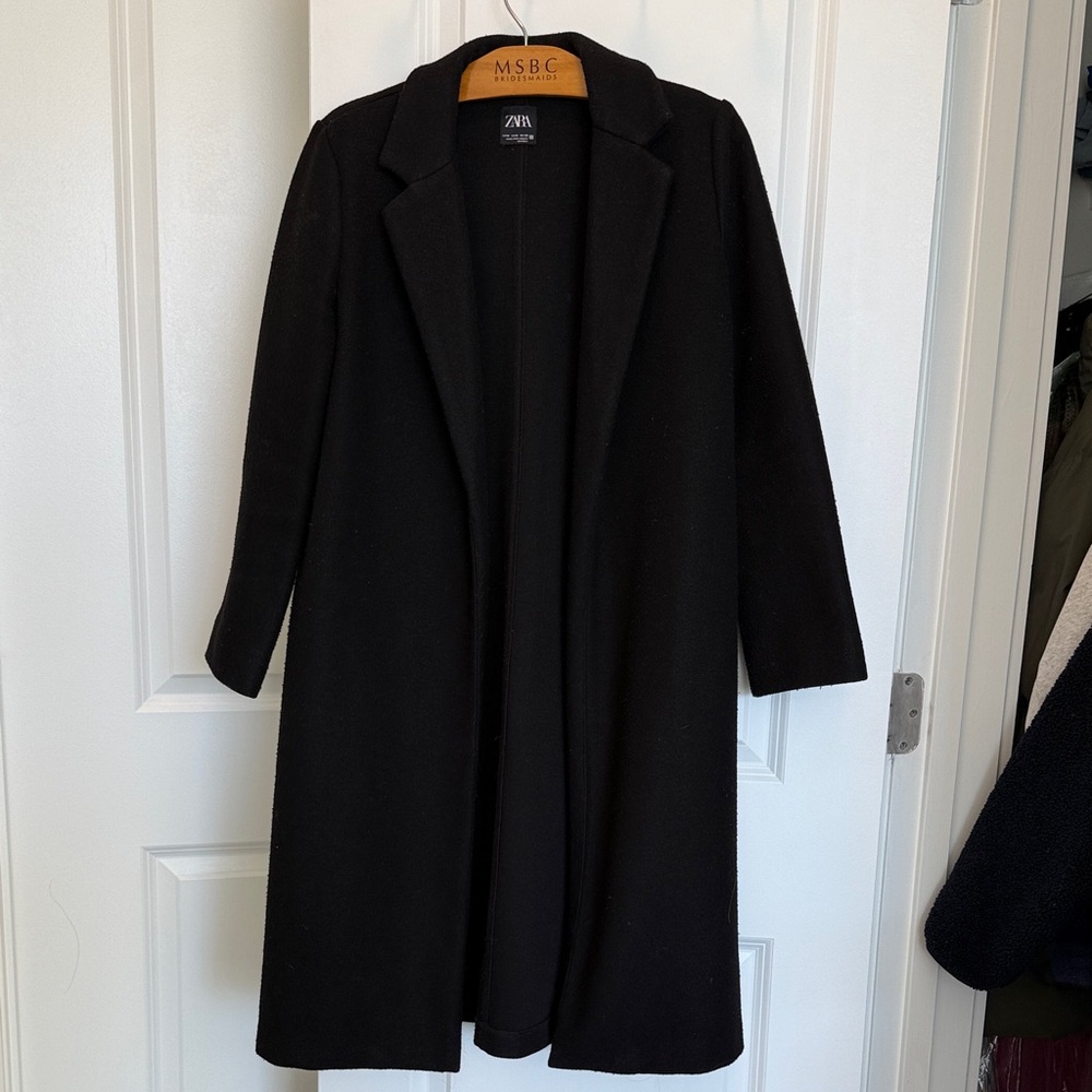 Zara Women's Classic Black Overcoat
